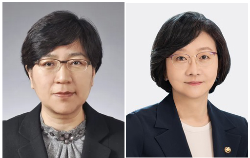 정은정 전 질병청장과 오유경 식약처장(왼쪽부터)