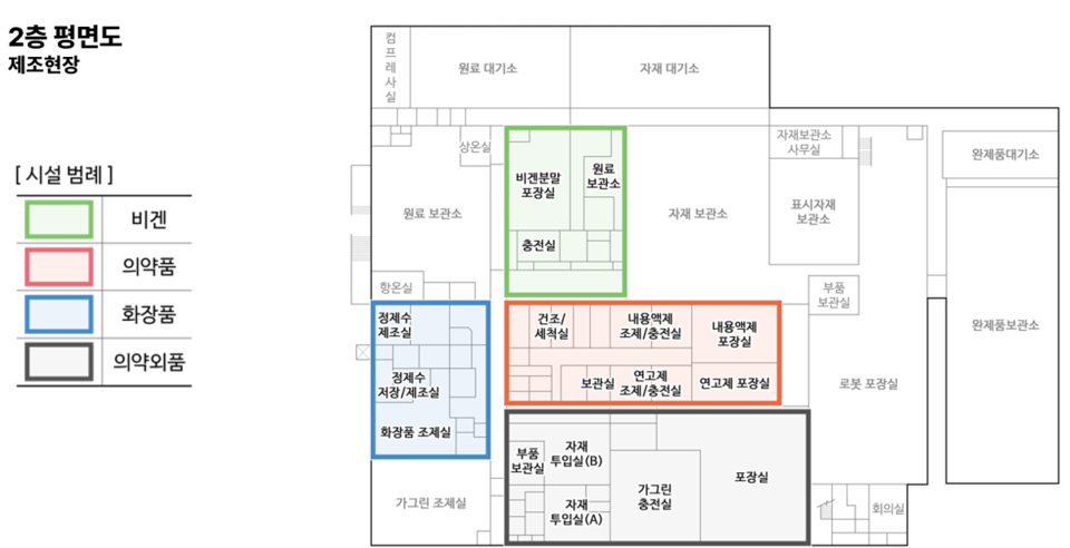 동아제약 이천공장 2층 평면도. 사진= 동아제약 제공