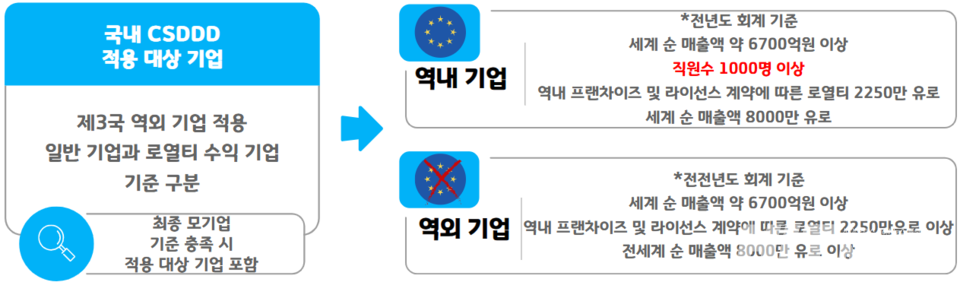 국내 CSDDD 규정 적용 해외 바카라 사이트 조건 / 출처= 대한화장품협회 그래픽 = 방혜림 기자