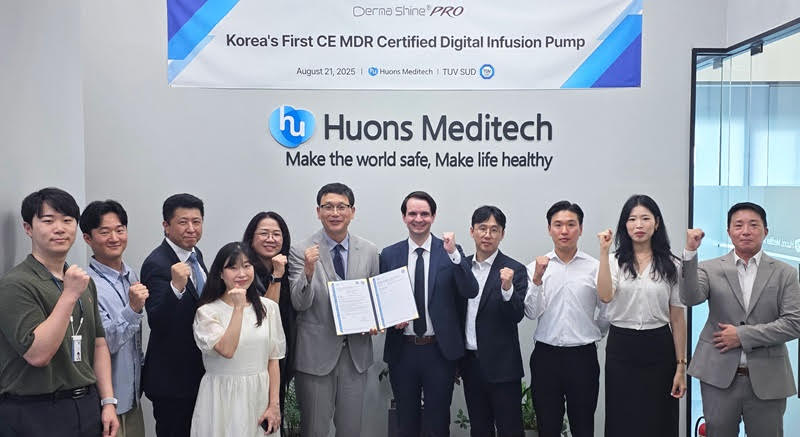 The official ceremony for the presentation of the CE MDR certificate took place at Huons Meditech’s headquarters in Seongnam, South Korea on August 21