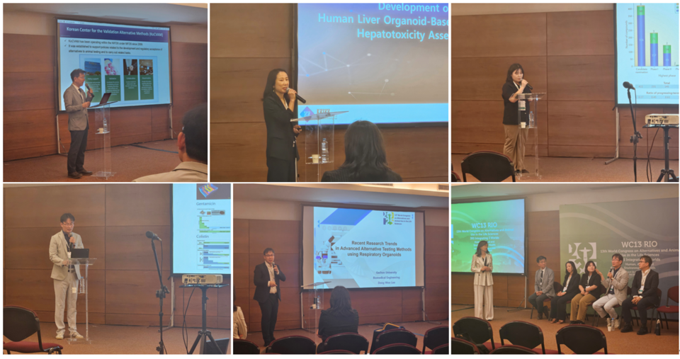 왼쪽 위부터 김주환 연구관(KoCVAM), 손명진 박사(KRIBB), 송명화 박사(고려대학교), 김세중 교수(분당서울대학교병원), 이동우 교수(가천대학교), Q&A 진행