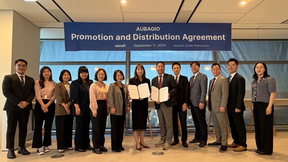 미쓰비시다나베파마코리아는 사노피 한국법인과 지난 1일 다발성경화증 치료제 오바지오(성분 테리플루노마이드)에 대한 국내 독점 판매 계약을 체결했다. / 사진=미쓰비시다나베파마코리아