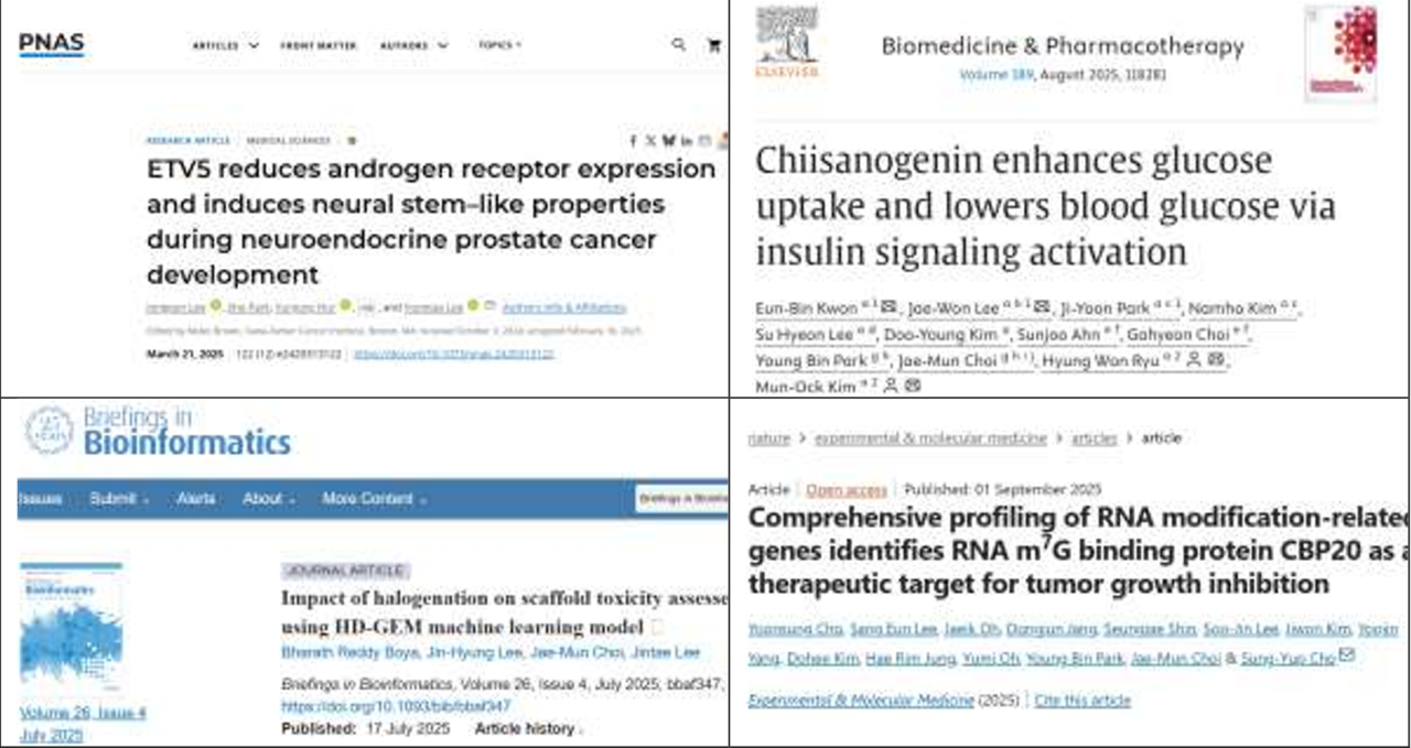 칼리시의 파마코-넷 플랫폼을 활용한 4건의 연구들이 현재까지 SCI 논문에 게재됐다.