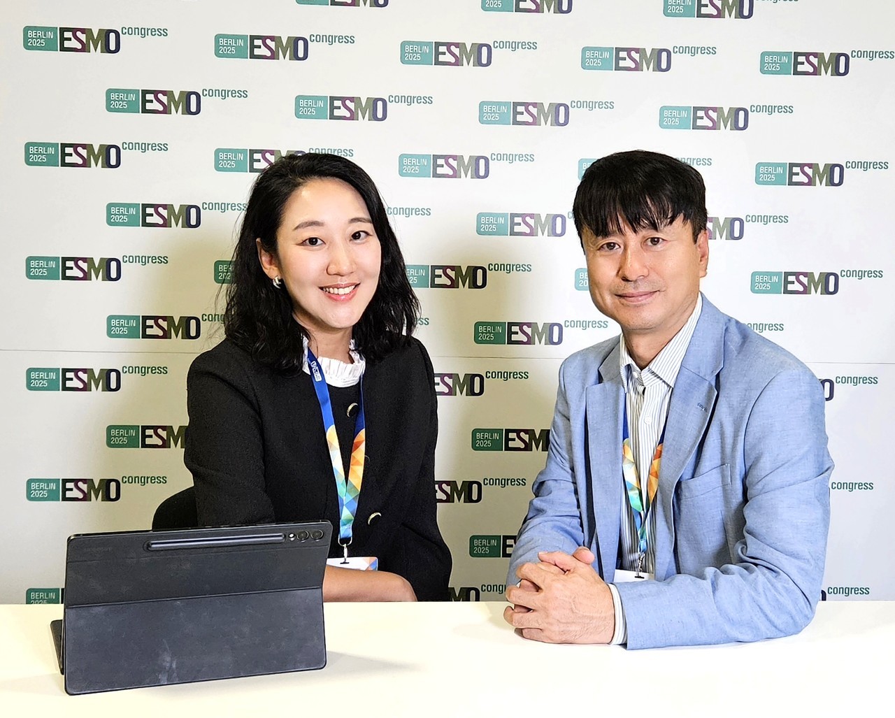 (왼쪽부터) 지아이이노베이션 윤나리 임상개발부문 전무, 장명호 대표 / 사진=황재선 기자