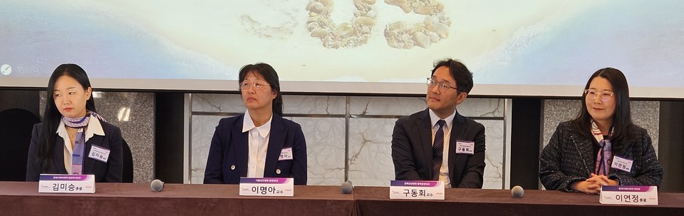 (왼쪽부터) 김미승 한국다케다제약 항암제사업부 총괄, 이명아 서울성모병원 교수, 구동회 강북삼성병원 교수, 이연정 의학부 총괄