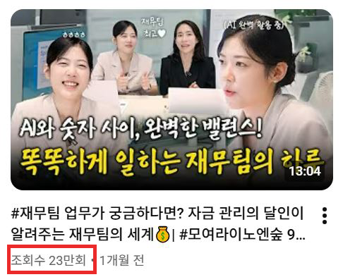 '모여라, 이노엔 숲'의 최다 조회수 / 출처=HK이노엔