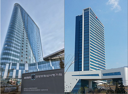 심평원(왼쪽)과 건보공단(오른쪽)