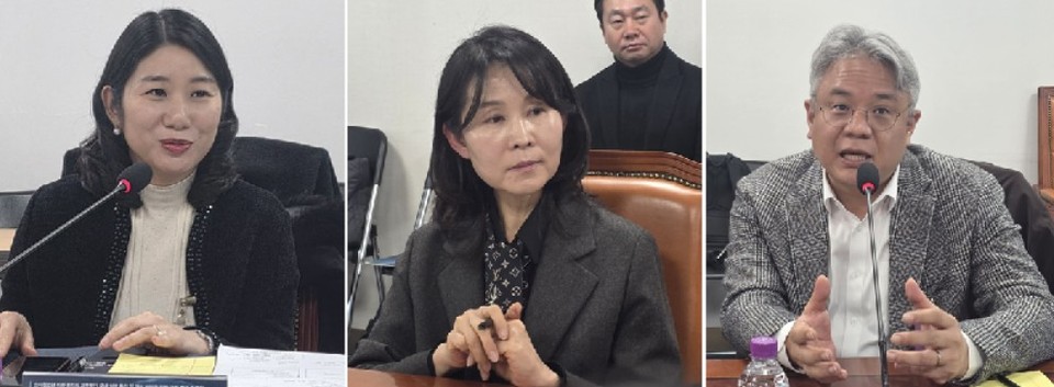 (왼쪽부터) 홍용희 교수, 조혜영 회장, 박정환 교수.