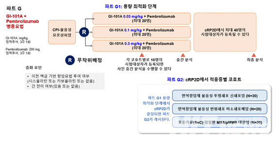 GI101A 1/2상 임상시험계획 중 파트G 디자인 / 사진=지아이이노베이션 제공