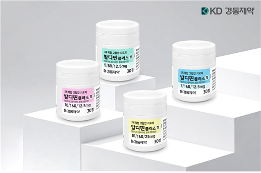 경동제약 '발디핀플러스정' 4개 용량. 사진=경동제약 제공.
