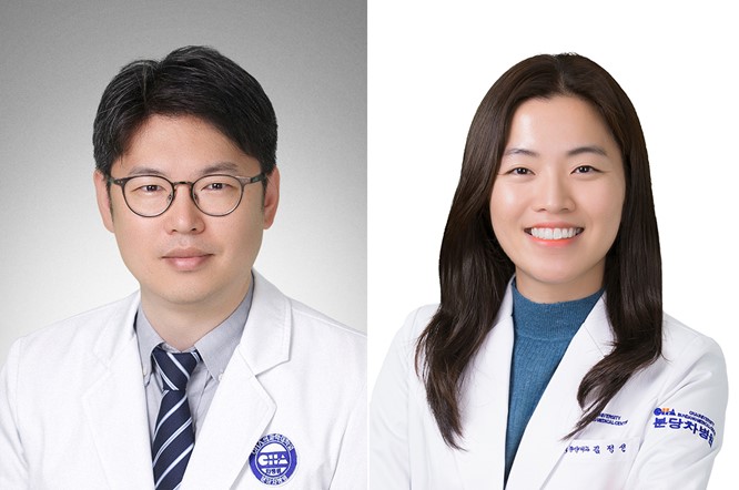 (왼쪽부터) 분당차병원 암센터 종양내과 전홍재, 김정선 교수 / 사진=분당차병원 제공